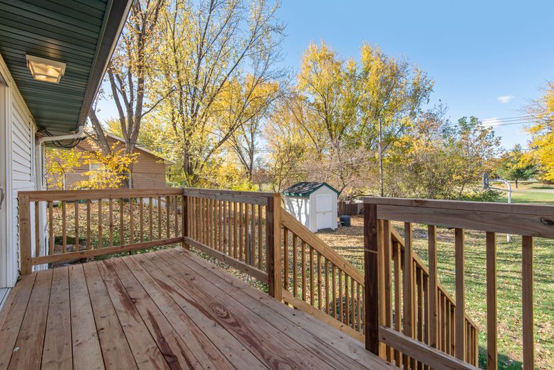 Wooden garden decking